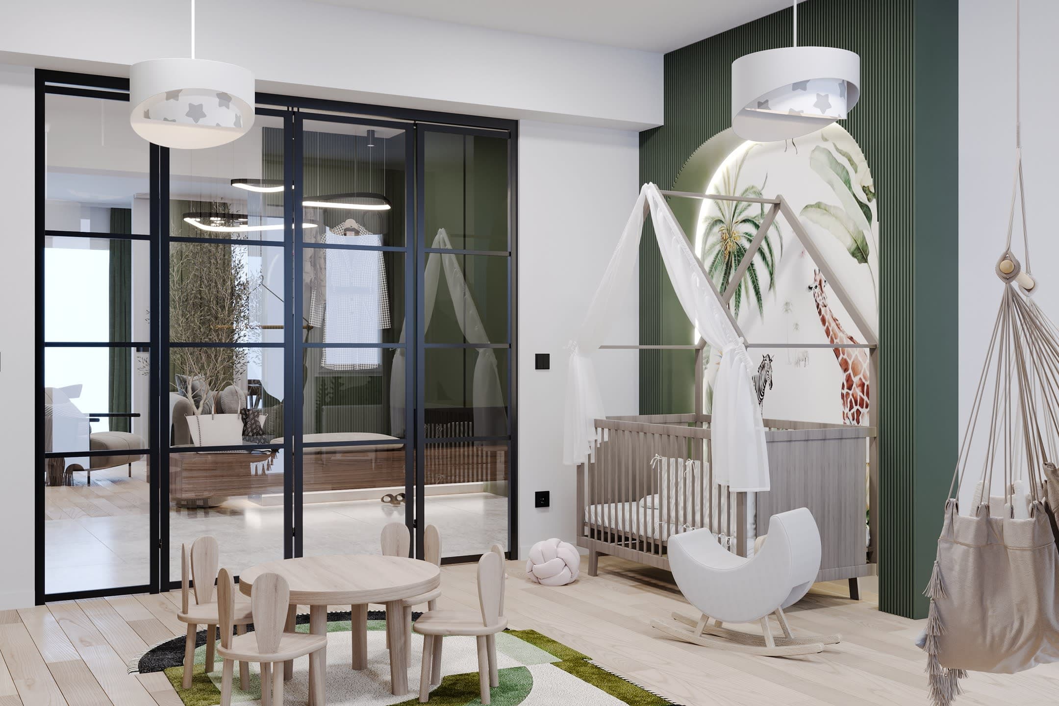 Модерен Стан со Зелен Акцент — Внатрешен Дизајн, Скопје