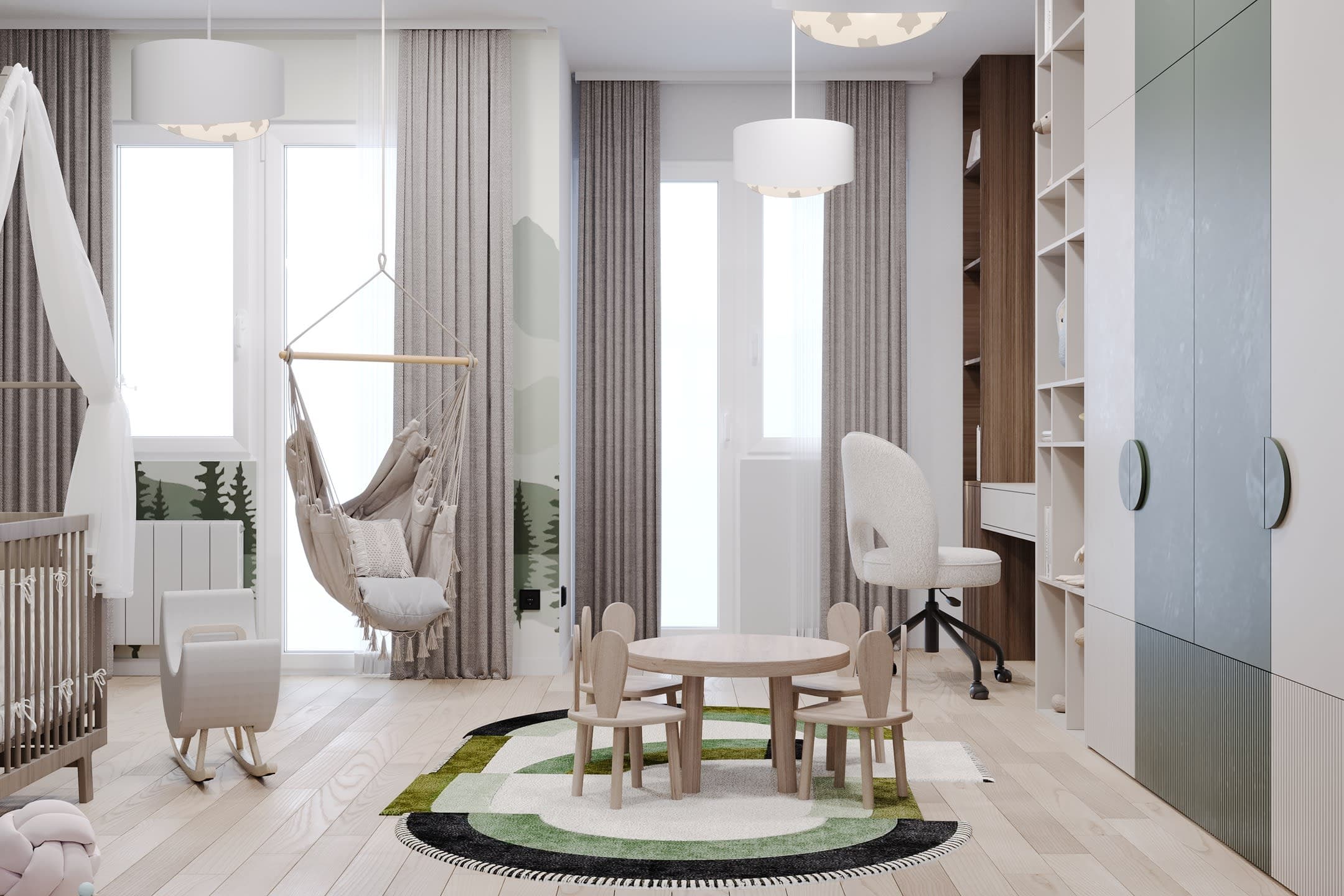 Модерен Стан со Зелен Акцент — Внатрешен Дизајн, Скопје 2