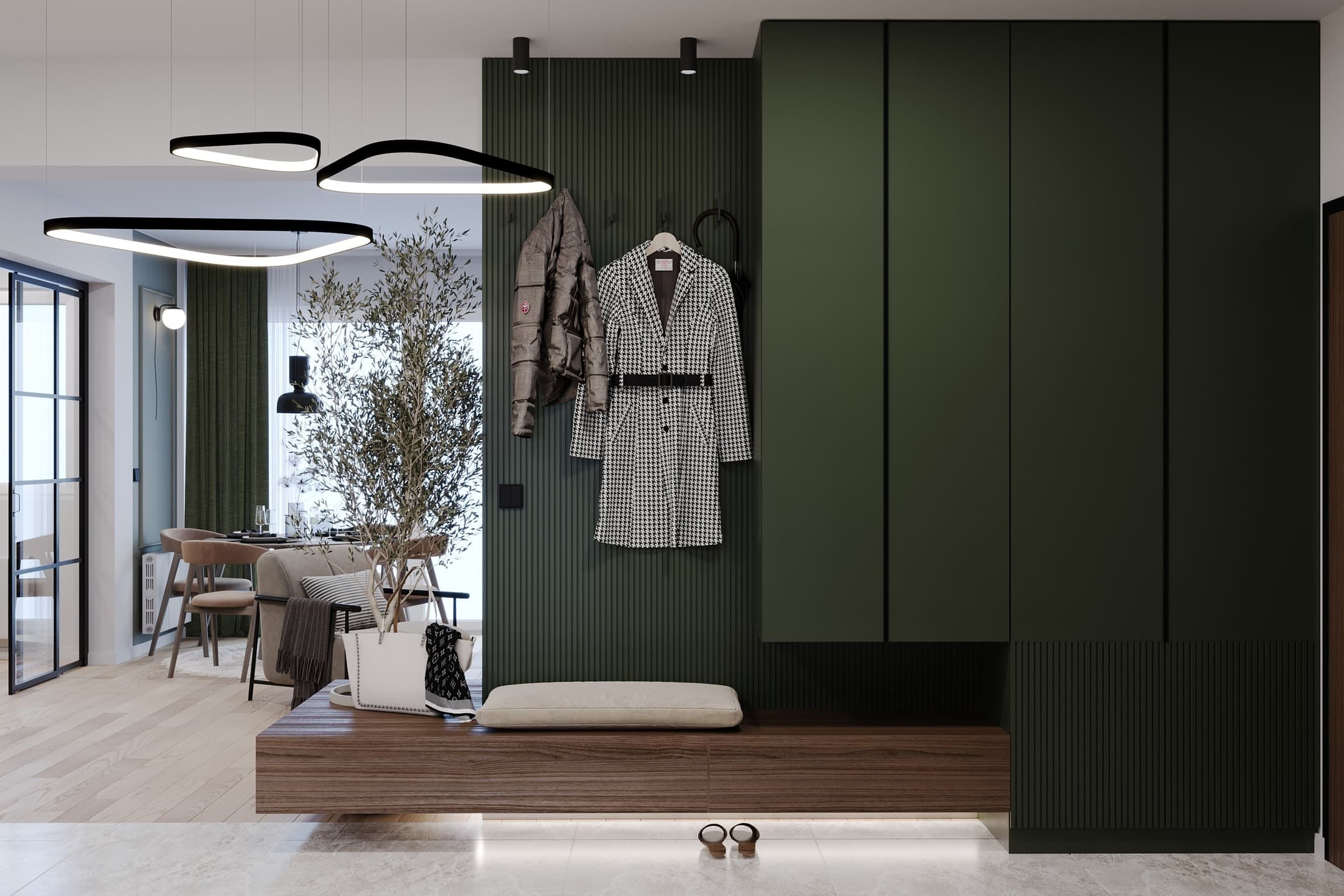 Модерен Стан со Зелен Акцент — Внатрешен Дизајн, Скопје 16