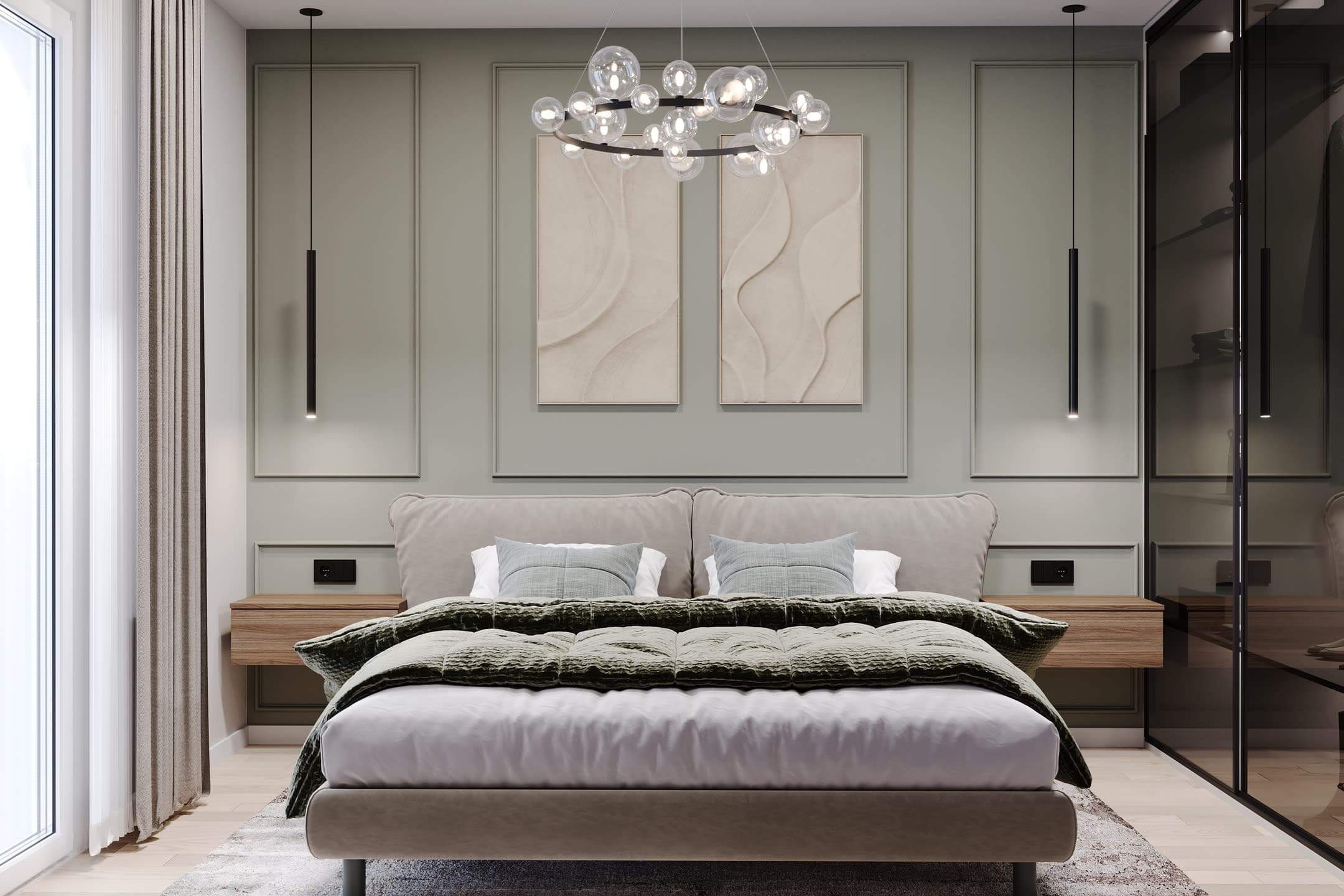 Модерен Стан со Зелен Акцент — Внатрешен Дизајн, Скопје 17