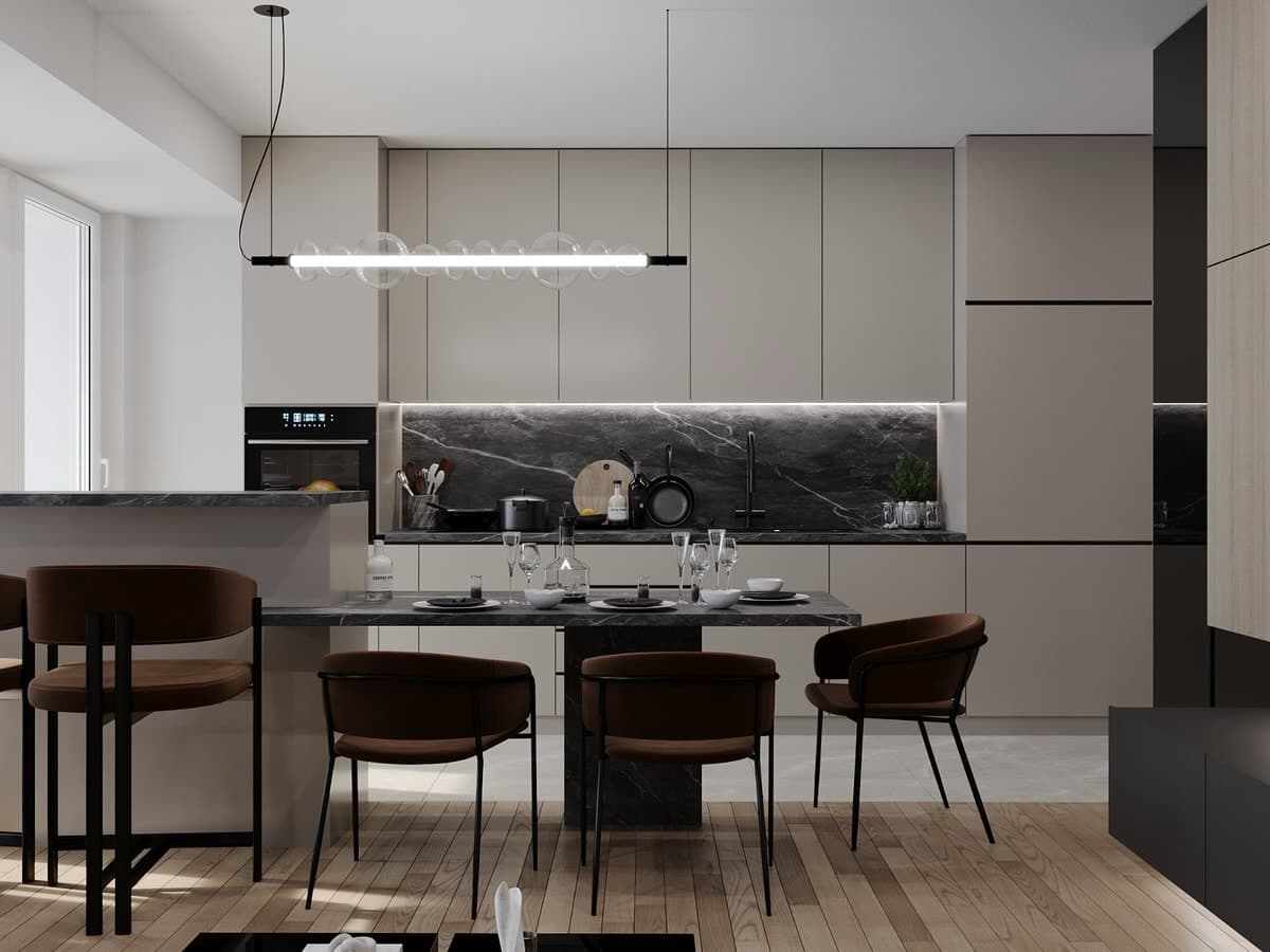 Модерен Стан со Темна Естетика — Внатрешен Дизајн, Скопје 7